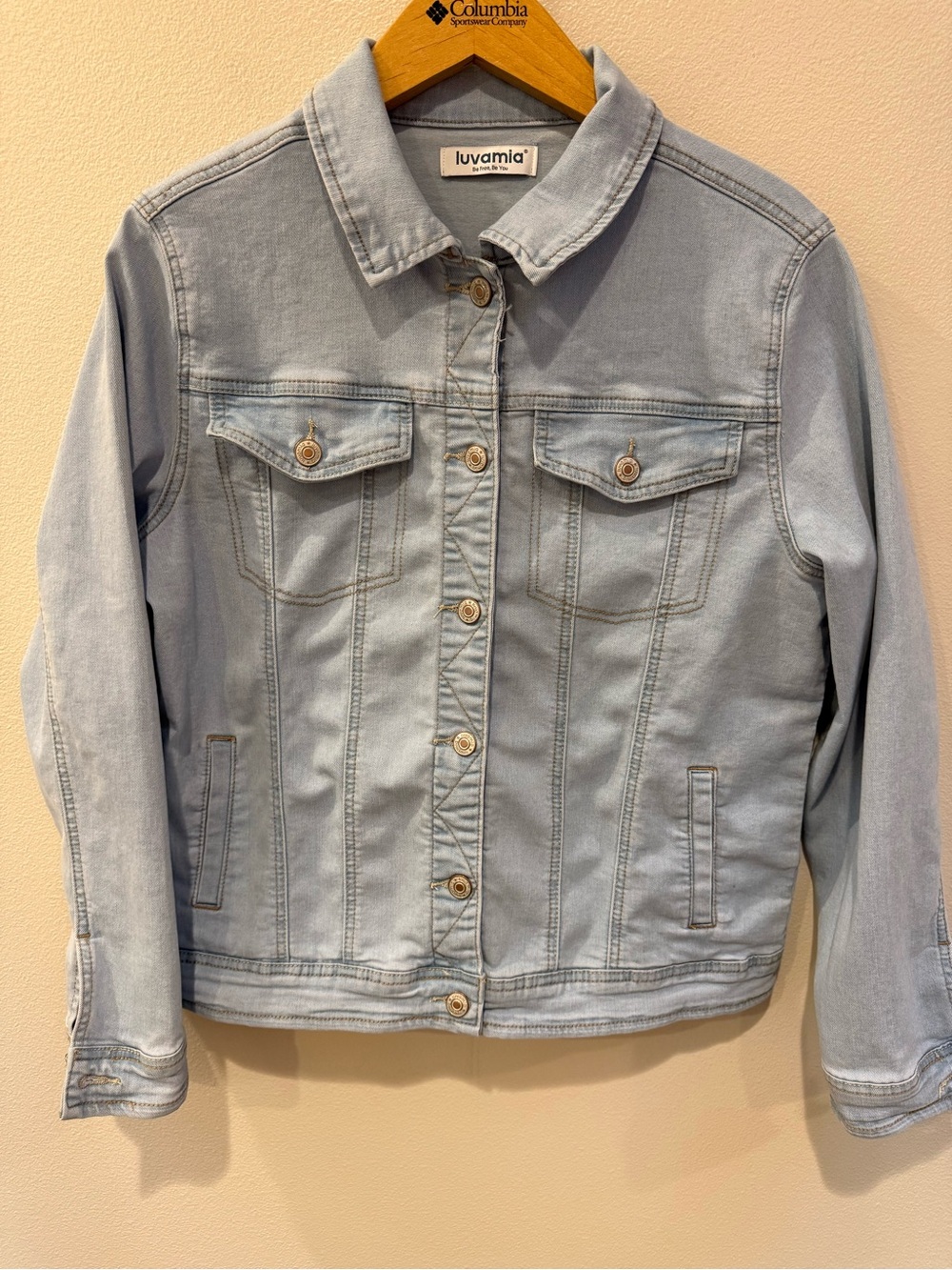 Luvamia Light Blue Stretch Denim Jacket